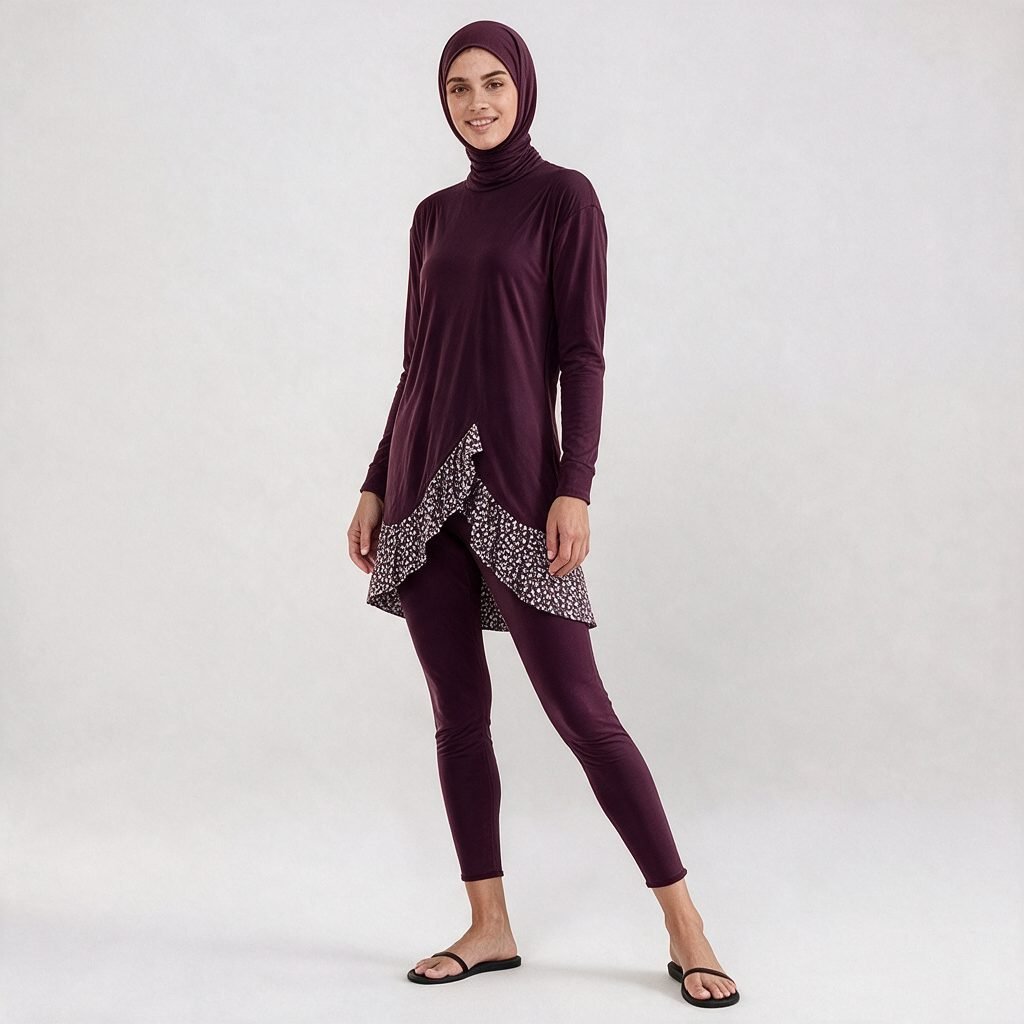 Muslim Women Burkini Modest Swimwear Full Cover Islamic Swimsuit Set - Image 3