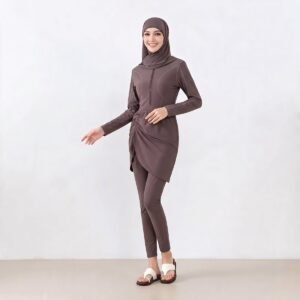 Alternative view of Muslim Women's Burkini Comfortable and Smooth Spandex Blended Fabric Suitable for Outdoor Swimming 2-pi