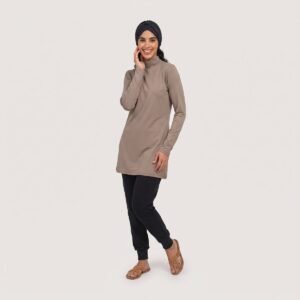 Alternative view of Muslim Women's Sportswear Suit Stand Collar Zip-up Sports Top Modest Active Wear for Muslim Women