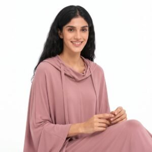 Alternative view of New Islamic Prayer Robe Three Pieces Set Open Front Flowy Chiffon Solid Casual Skirt Women Muslim Abaya Dress
