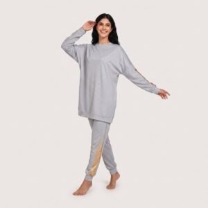 Alternative view of New Premium Custom Purple Glitter Print Two Piece Stretchy Abaya De Luxo for Muslim Women Sports Daily