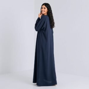 Alternative view of Oem Custom Navy Open Abaya,Muslim Eid Modest Islamic Two-piece Abaya Dress With Buttons