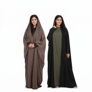 Alternative view of Open V-neck Jilbab One Piece With Snap Buttons Custom Plus Plain Ramadan Eid Islamic Clothing Prayer For Women