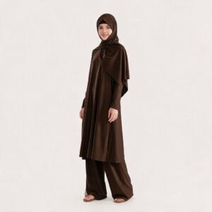 Oversized Burkinis Muslim Swimwear Women 3 Piece Sets Tan Through Burkinis Wholesale Modest Muslim Swimwear - Image 3