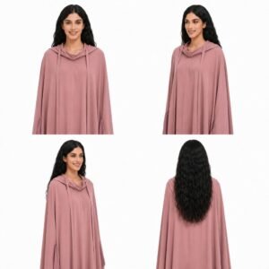 Islamic Prayer Robe Three Pieces Set Open Front Flowy Chiffon Solid Casual Skirt Women Muslim Abaya Dress