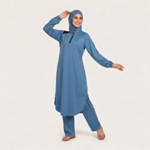 Alternative view of Premium Contrast Color Block Stretch Sun Protective Modest Muslim Activewear Set for Muslim Ladies Work