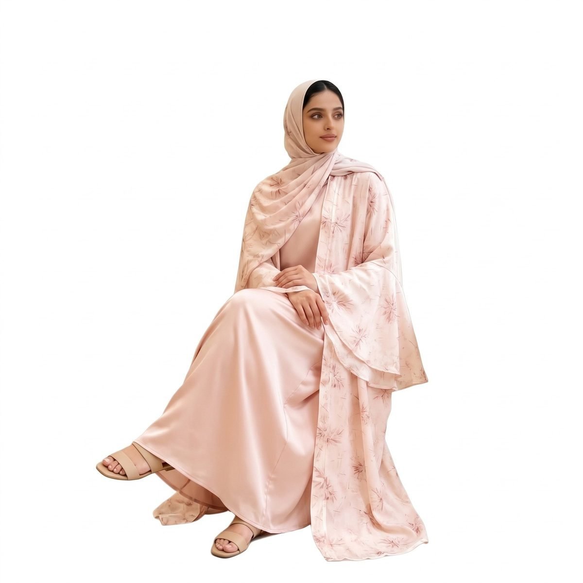 Ramadan Elegant Islamic Clothing — Women Muslim Dress with Hijab Set - Image 2