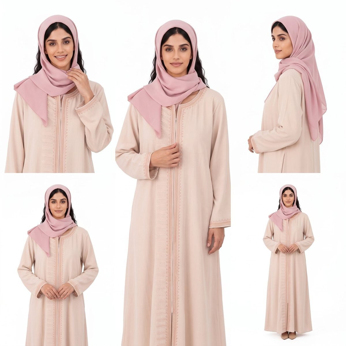 Wholesale Plain Modal Matching Set — Soft Modal Inner Cap, Scarf & Women's Hijab - Image 3