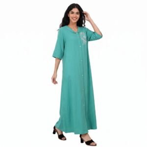 Alternative view of Women Green Muslim Dress High Quality Islamic Clothing Arab Turkish Muslim Dress