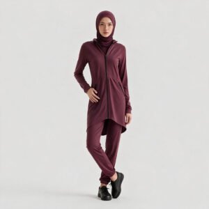 Muslim Activewear Lallaitement Modest Active Wear Ensemble Sport Modestes Vetement Plum Modest Sportswear