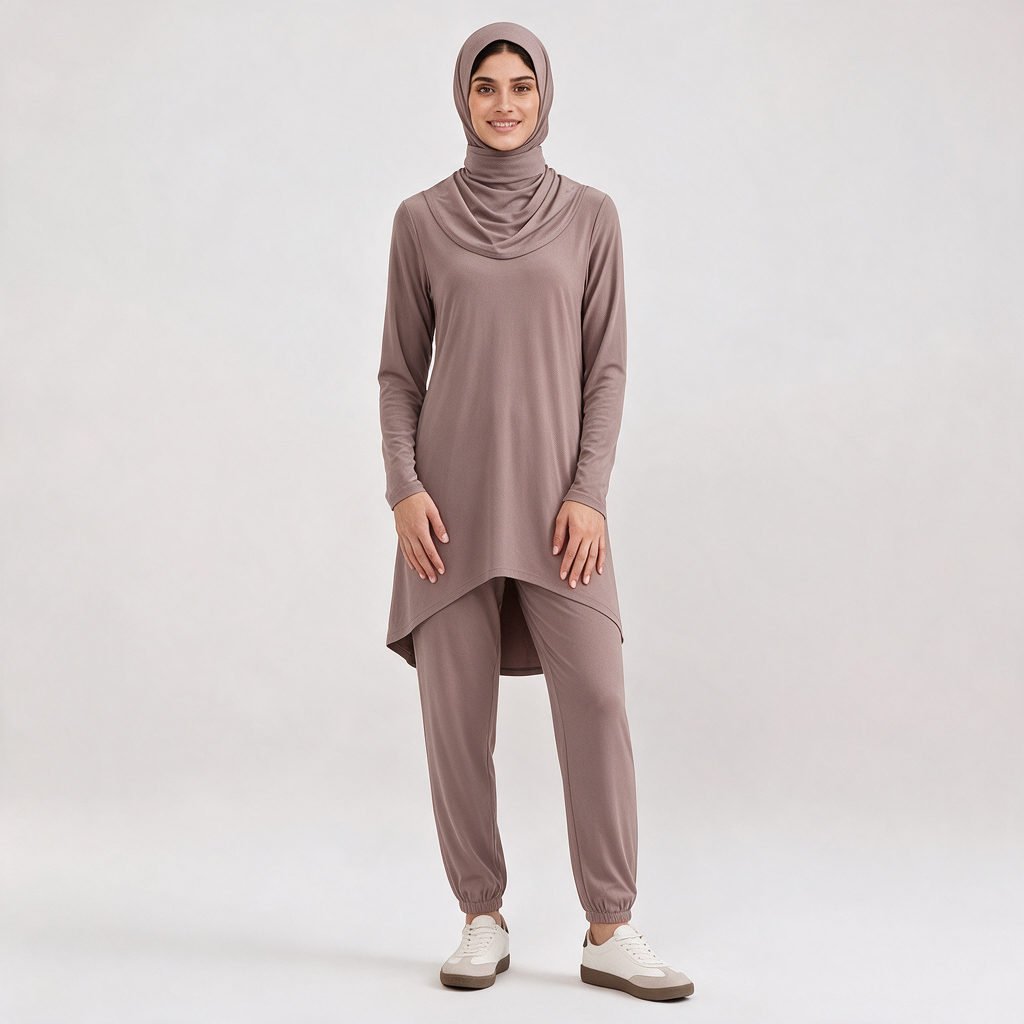Muslim Modest Women Sports Top Light Weight Top Wholesaler OEM Basic Training Islamic Active Sports Wear - Image 2